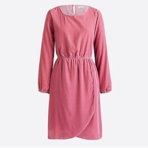 NWT J Crew Pink Velvet Mini Dress - 12